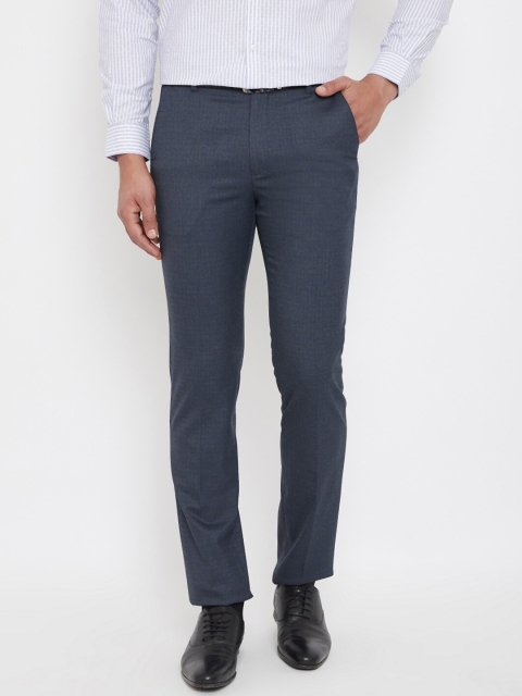 

Canary London Men Grey Slim Fit Solid Formal Trousers