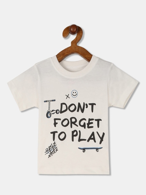 

Donuts Boys White Printed Round Neck T-shirt