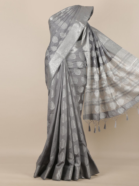 

Pothys Grey Woven Design Jute Silk Saree