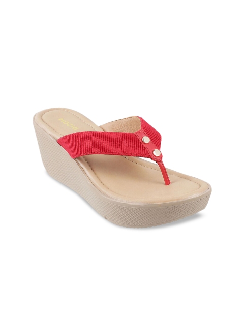 

Mochi Women Red Solid Wedges