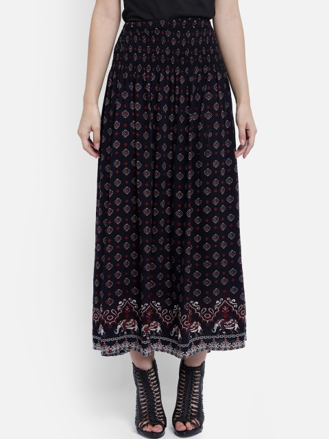 

Aditi Wasan Women Navy Blue & Red Printed A-Line Maxi Skirt