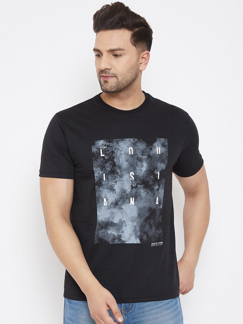 

98 Degree North Men Black Printed Round Neck T-shirt