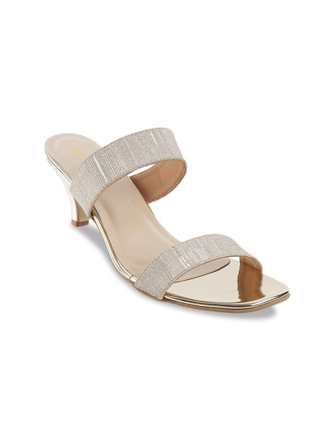 

Mochi Women Beige Textured Slim Heels