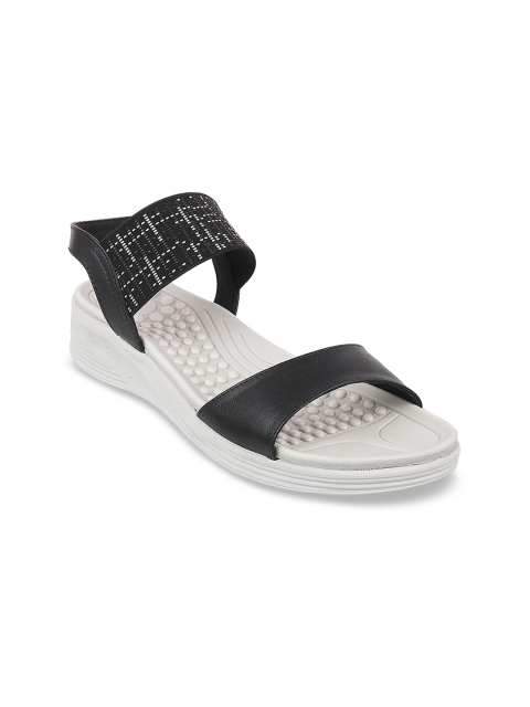 

Mochi Women Black Printed Flatform Heels