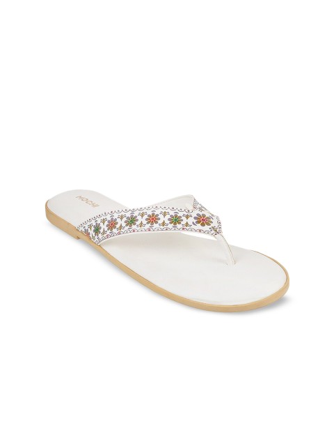 

Mochi Women White Solid Open Toe Flats