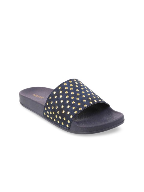 

Mochi Women Blue Solid Open Toe Flats