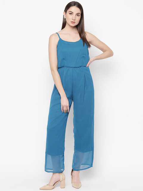 

Mayra Women Blue Solid Basic Jumpsuit