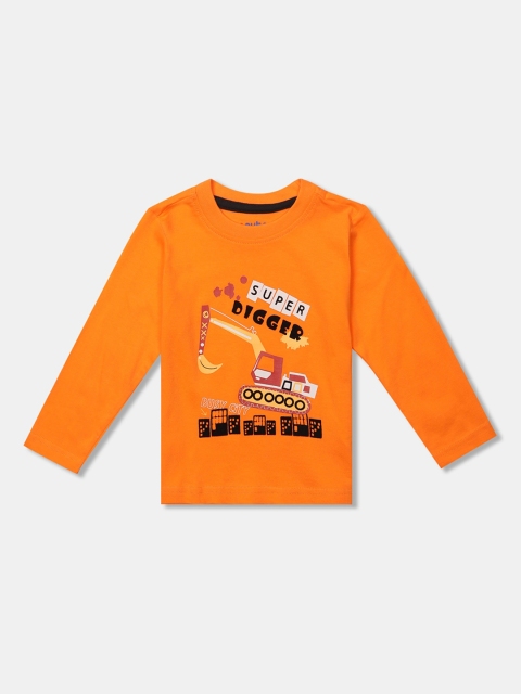 

Donuts Boys Orange Printed Round Neck T-shirt