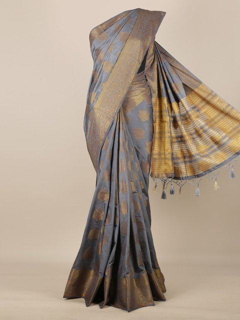 

Pothys Grey Woven Design Jute Silk Saree
