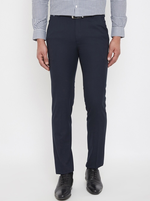

Canary London Men Navy Blue Slim Fit Solid Formal Trousers
