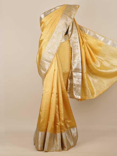 

Pothys Cream-Coloured Printed Jute Silk Saree