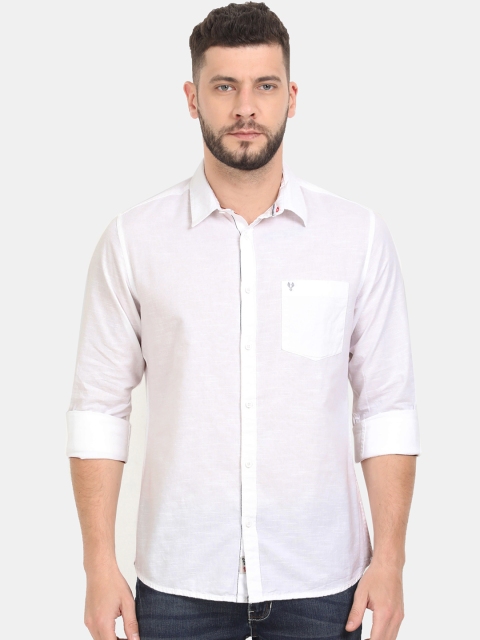

VUDU Men White Regular Fit Cotton Solid Casual Shirt