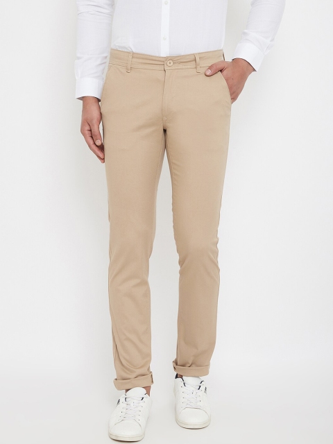 

Canary London Men Beige Slim Fit Solid Regular Trousers