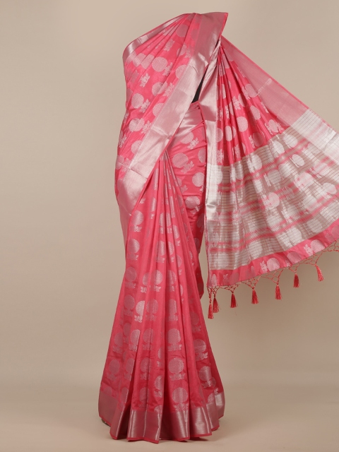 

Pothys Pink & Peach-Coloured Jute Silk Woven Design Saree