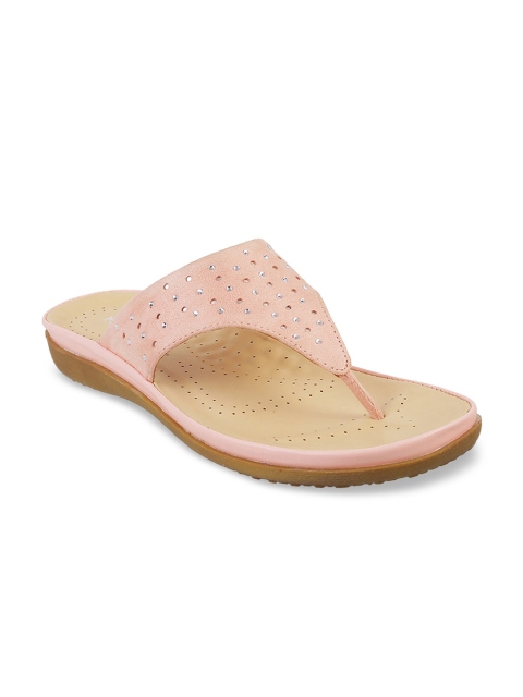 

Mochi Women Pink Solid Open Toe Flats