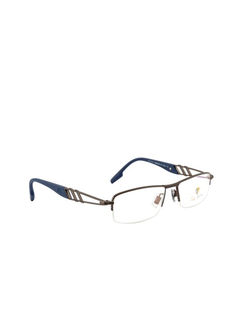 

Ted Smith Unisex Blue & Grey Solid Half Rim Rectangle Frames TSK-7112_GRI11