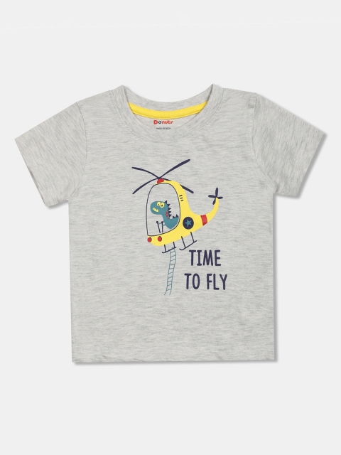 

Donuts Boys Grey Printed Round Neck T-shirt
