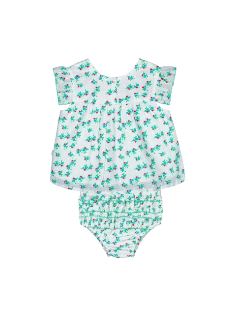 

Budding Bees Infants Girls White & Turquoise Blue Printed Top with Shorts