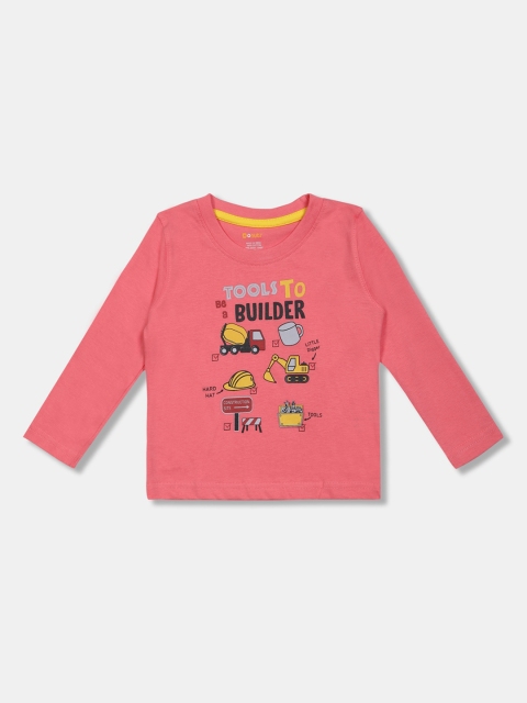 

Donuts Boys Peach-Coloured Printed Round Neck T-shirt