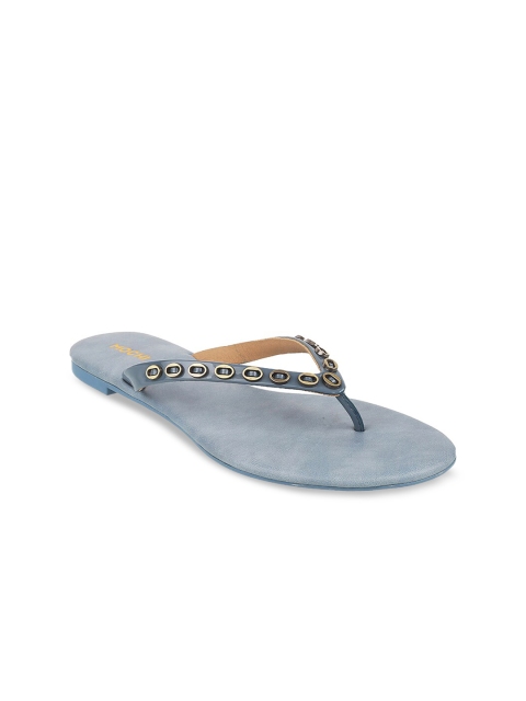 

Mochi Women Blue Embellished Open Toe Flats