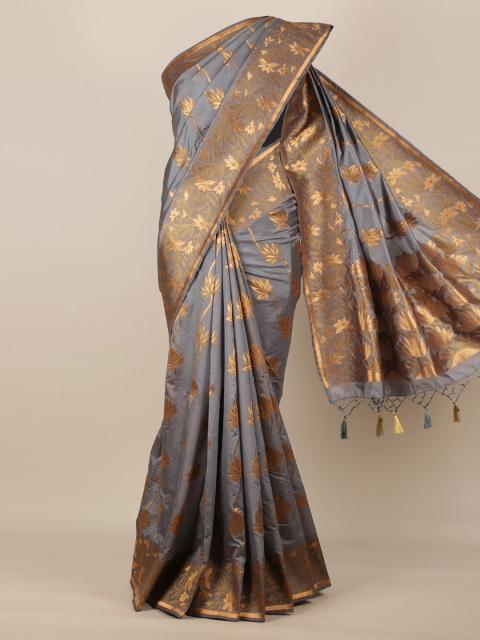 

Pothys Grey Woven Design Jute Silk Saree