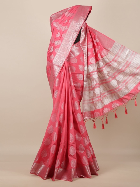 

Pothys Pink Woven Design Jute Silk Saree