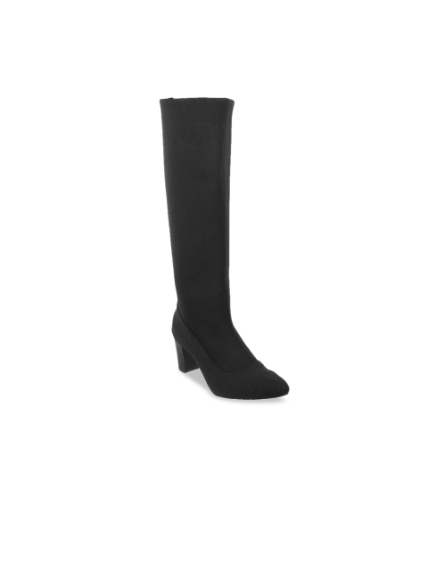 

Mochi Women Black Solid Heeled Boots