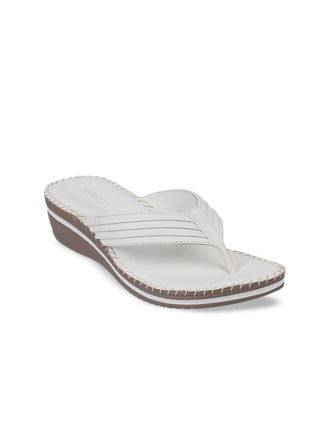 

Metro Women White Striped Sandals
