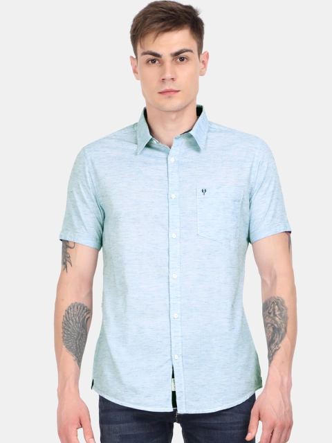 

VUDU Men Blue Regular Fit Solid Casual Shirt