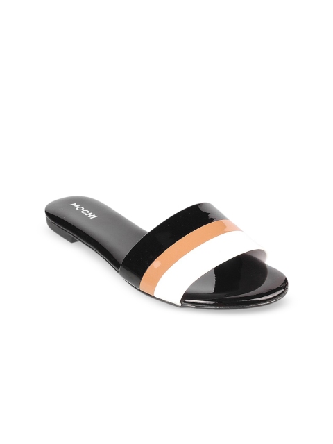 

Mochi Women Black Colourblocked Open Toe Flats