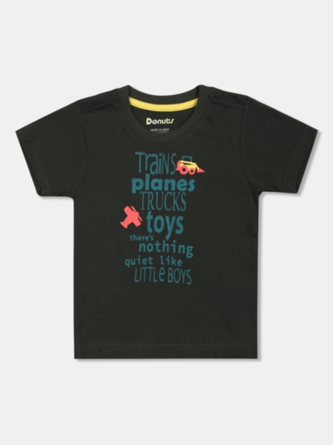 

Donuts Boys Green Printed Round Neck T-shirt