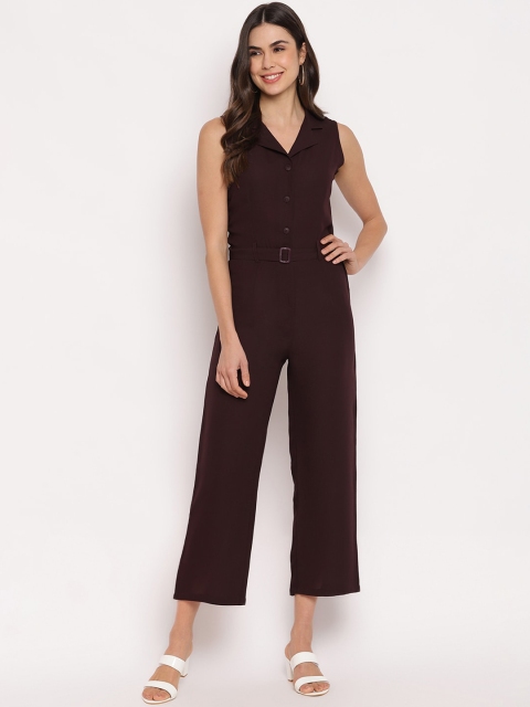 

Mayra Women Brown Solid Capri Jumpsuit