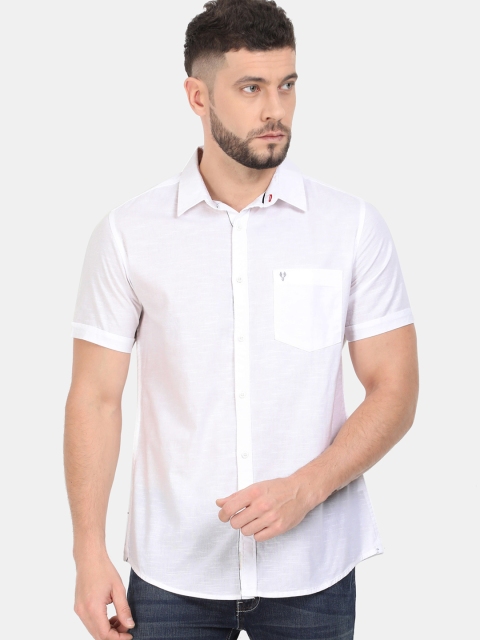 

VUDU Men White Regular Fit Solid Casual Shirt