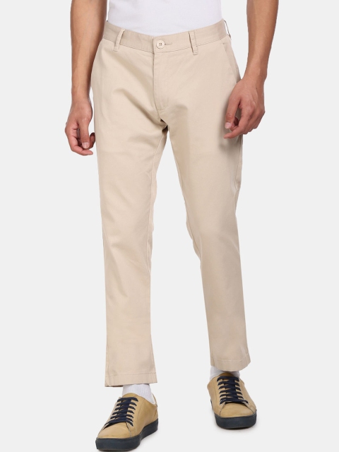 

Ruggers Men Beige Regular Fit Solid Regular Trousers