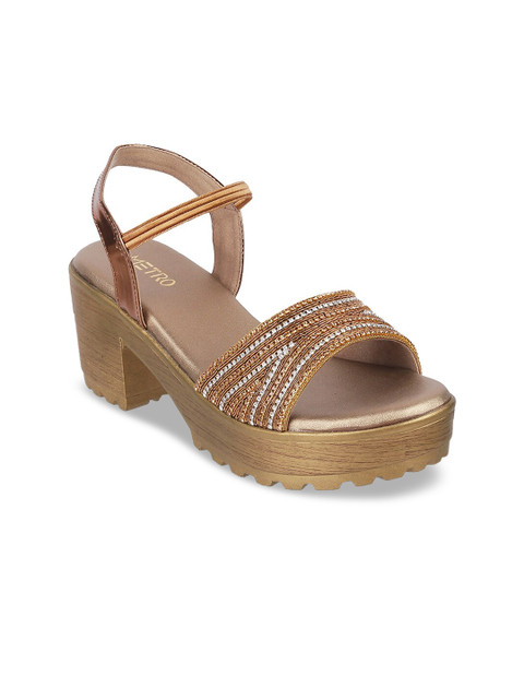 

Metro Women Gold-Toned Embellished Sandals