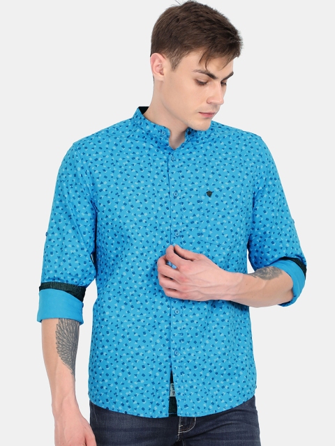 

VUDU Men Blue Regular Fit Printed Casual Shirt