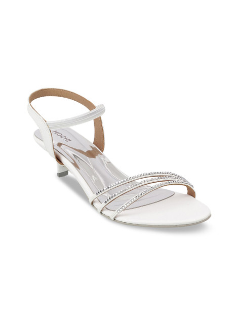 

Mochi Women White Embellished Kitten Heels