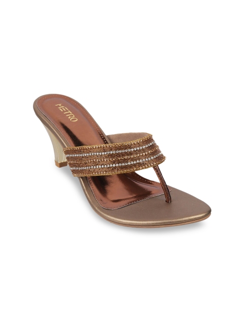 

Metro Women Gold-Toned Embellished Sandals