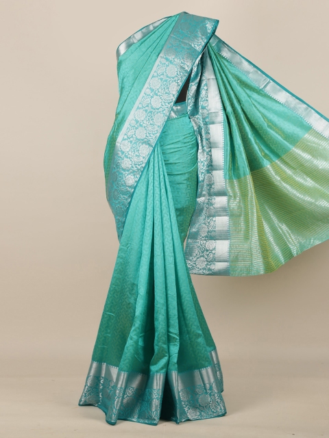 

Pothys Blue Woven Design Jute Silk Saree