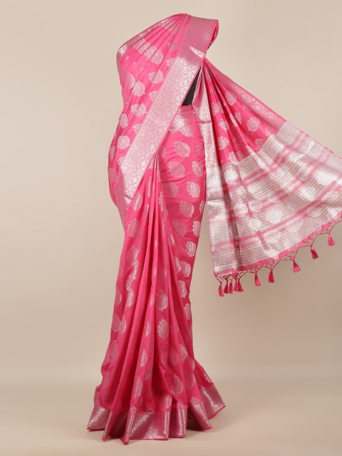 

Pothys Pink Woven Design Jute Silk Saree