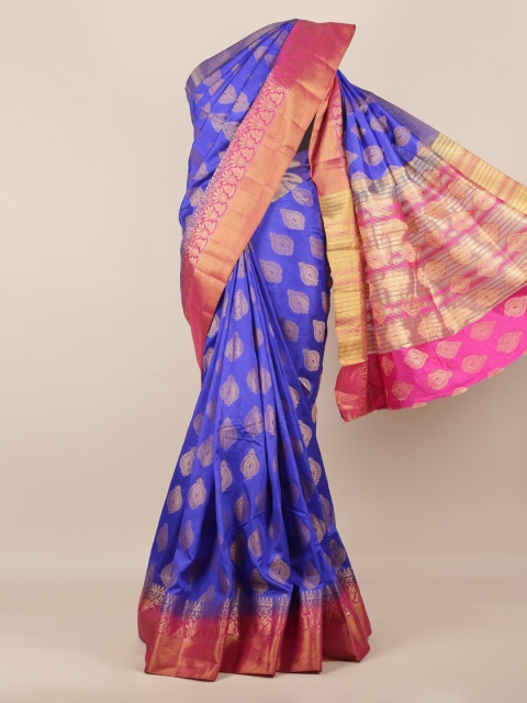 

Pothys Blue Woven Design Jute Silk Saree