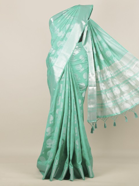 

Pothys Green Woven Design Jute Silk Saree