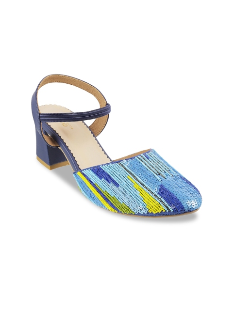 

Mochi Women Blue & Green Embellished Pumps