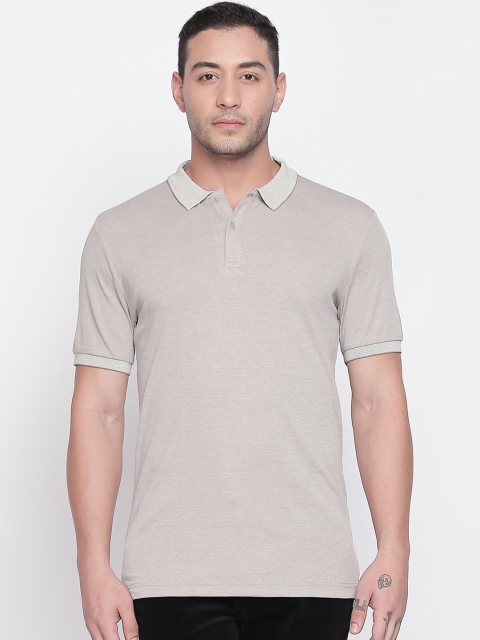 

RICHARD PARKER by Pantaloons Men Grey Solid Polo Collar T-shirt
