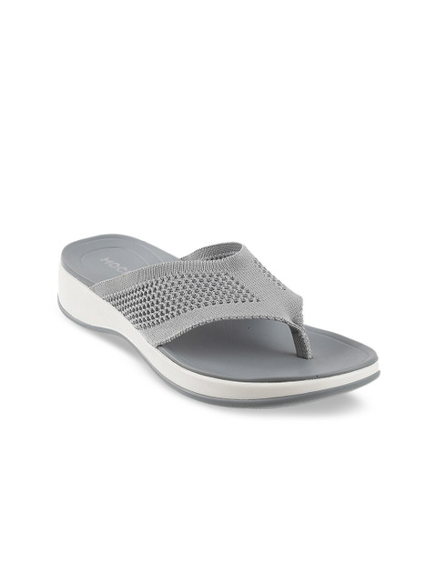 

Mochi Women Grey Woven Design Comfort Heels