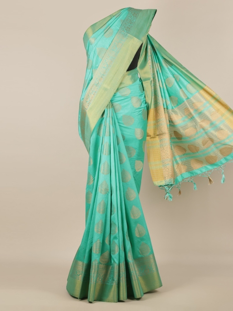 

Pothys Sea Green Woven Design Jute Silk Saree