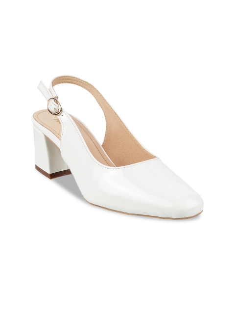 

Mochi Women White Striped Pumps
