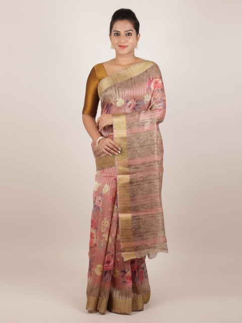 

Pothys Pink Woven Design Jute Silk Saree
