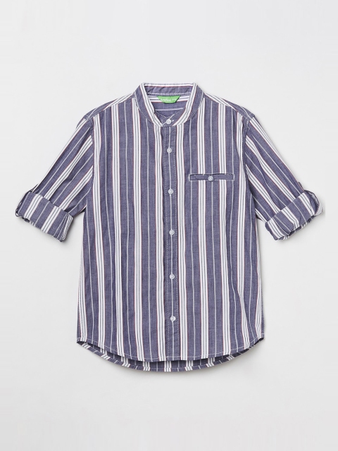 

Bossini Boys Blue Regular Fit Striped Casual Shirt