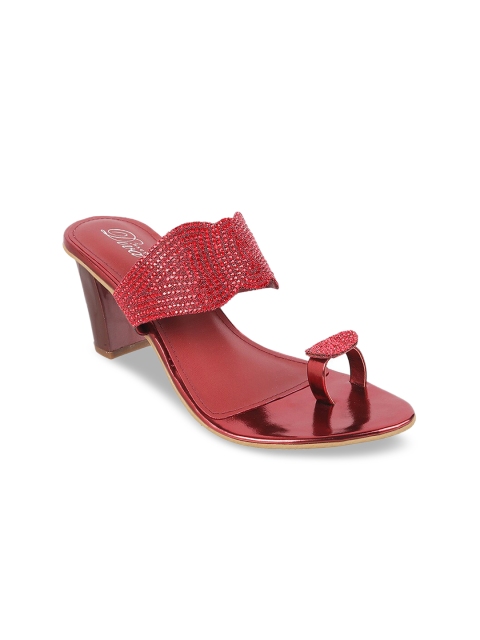 

Mochi Women Maroon Embellished Block Heels